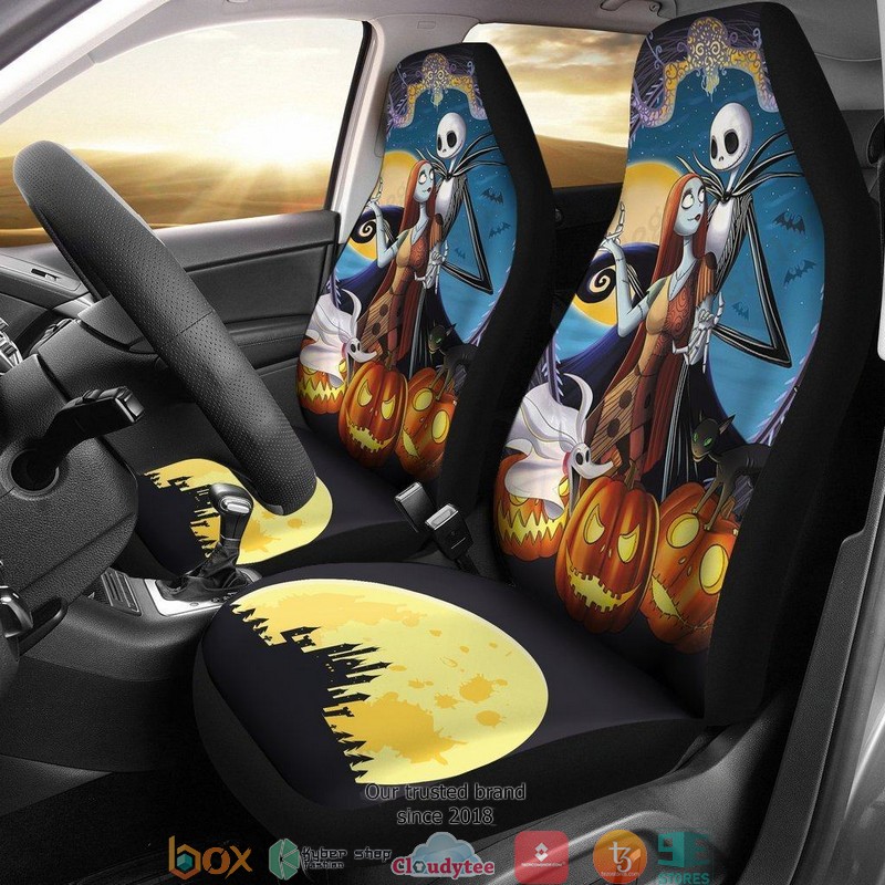 BEST Nightmare Before Christmas Jack & Sally Moon light Car Seat Covers 8