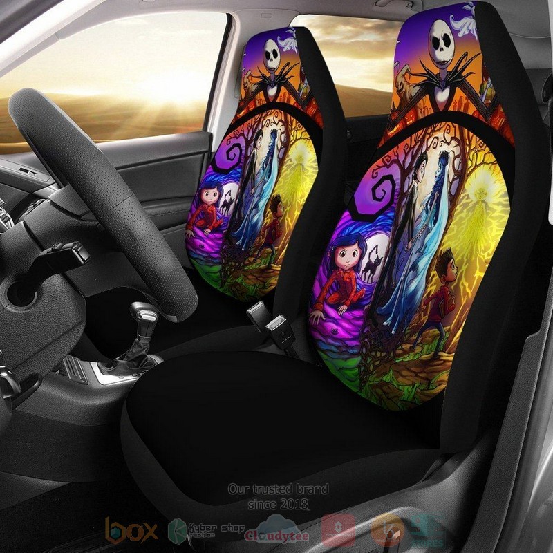 BEST Nightmare Before Christmas Jack & Sally colorful Car Seat Covers 9