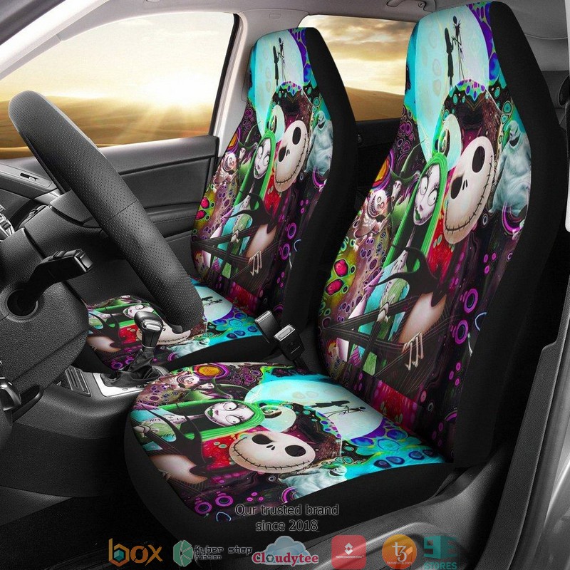 BEST Nightmare Before Christmas Jack & Sally horror smiling face Car Seat Covers 8