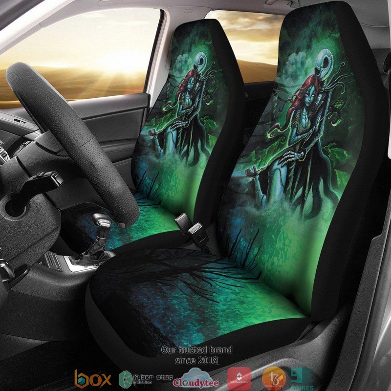 BEST Nightmare Before Christmas Jack & Sally into the dark wood Car Seat Covers 8