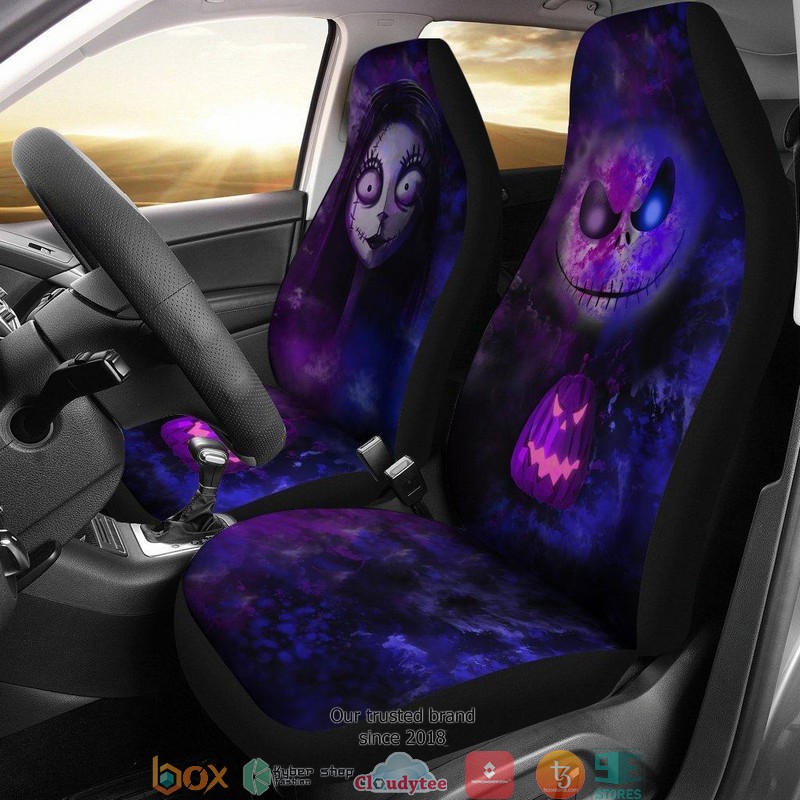 BEST Nightmare Before Christmas Jack and Sally Purple punpkin Car Seat Covers 8