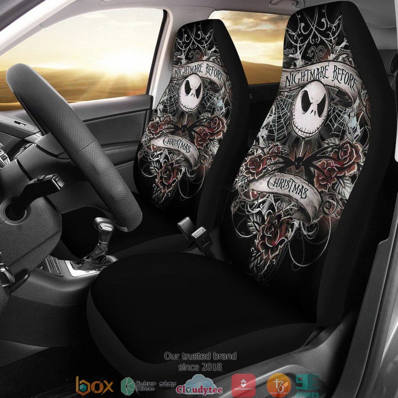 BEST Nightmare Before Christmas Jack and Spider net Car Seat Covers 9