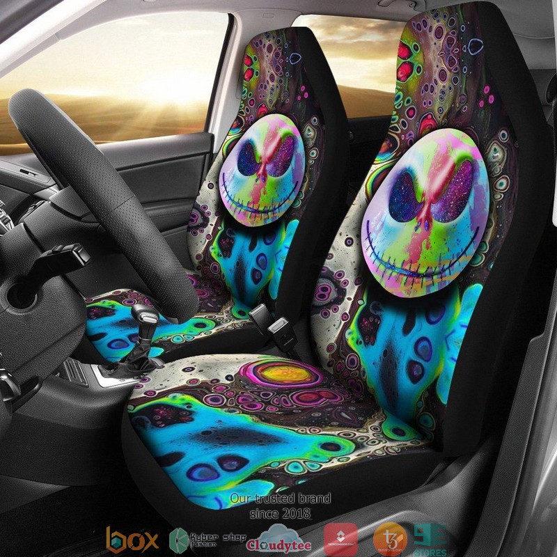 BEST Nightmare Before Christmas Jack neon face Car Seat Covers 9