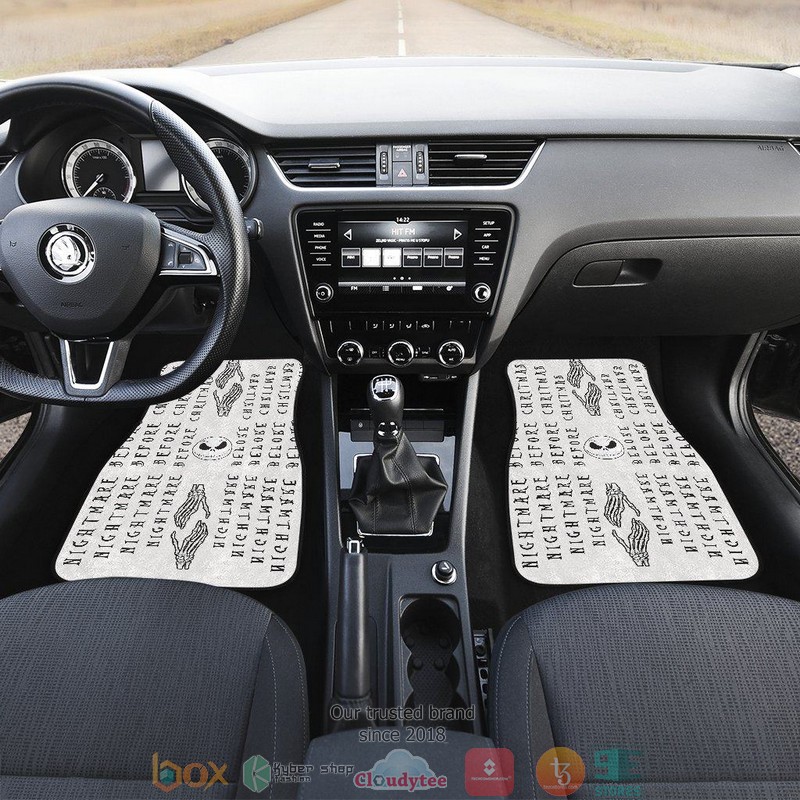 BEST Nightmare Before Christmas Scary Jack Head NBC Text Patterns Car Floor Mat 2