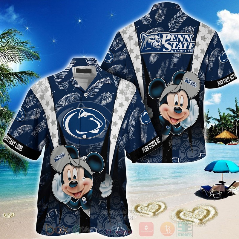 HOT Penn State Nittany Lions Mickey Mouse 3D Tropical Shirt 1