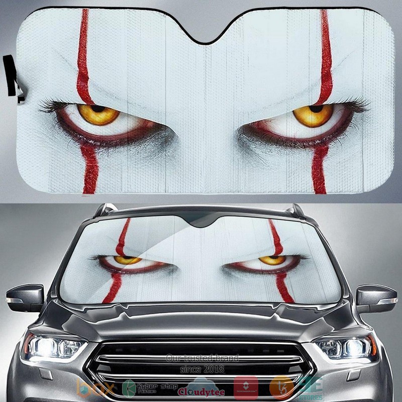 BEST Pennywise It Clown Face 3D Car Sunshades 6