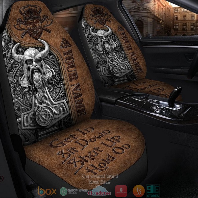 BEST Personalized Viking Odin Mjolnir Get in Shit down Shut Up Hold On car seat Cover 7