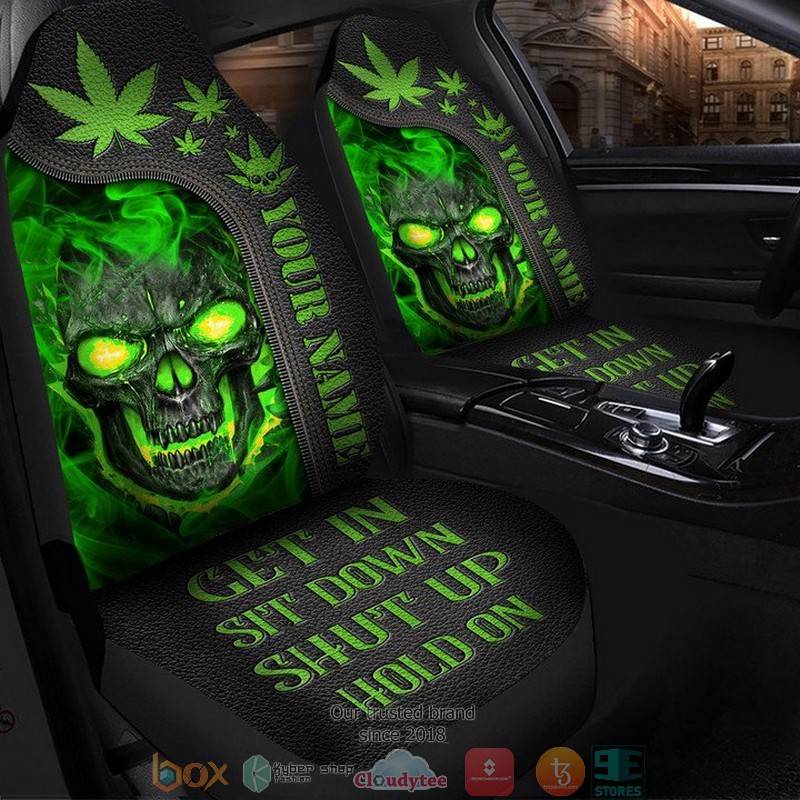 BEST Personalized Weed Lava Skull Get in Shit down Shut Up Hold On car seat Cover 6