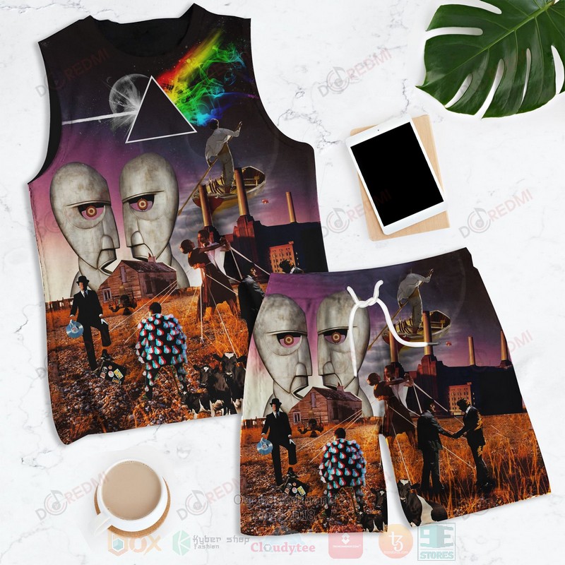 HOT Pink Floyd The Division Bell Album Short, All Over Print Tank Top 4