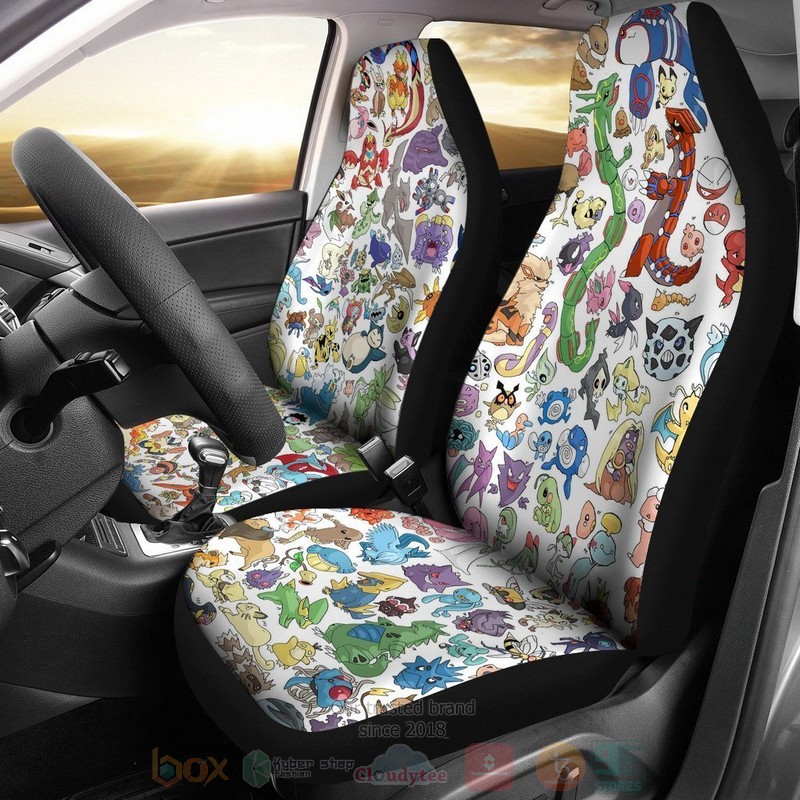 HOT Pokemon Cartoon Amazing 3D Seat Car Cover 6