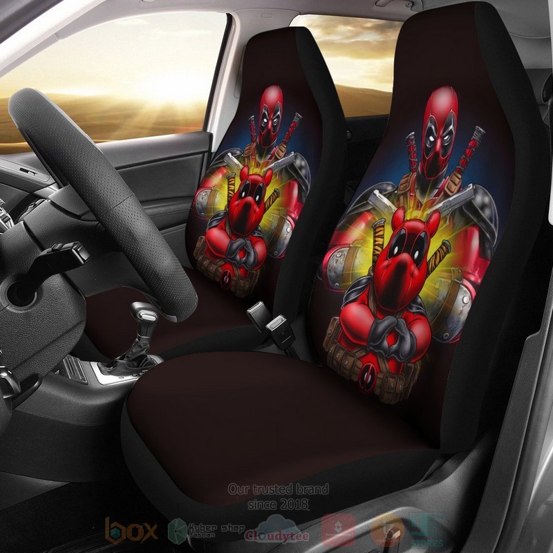 HOT Pooh X Deadpool Bear Animal Movie Car Seat Cover 8