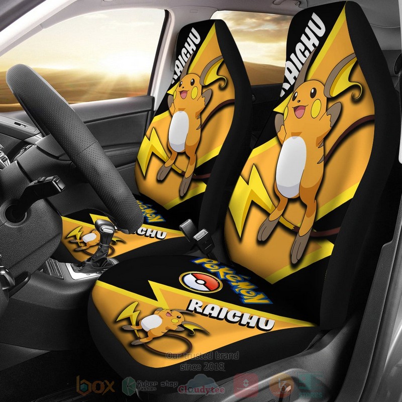 HOT Raichu Anime Pokemon 3D Seat Car Cover 9