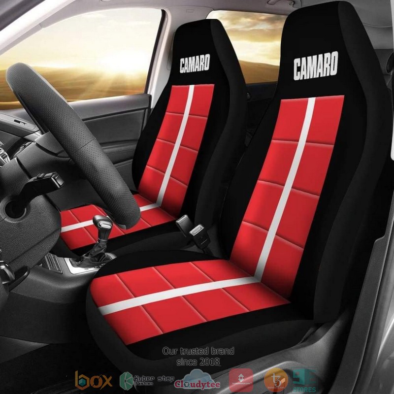 BEST Red Camaro White Letters Amazing Decoration Car Seat Cover 8