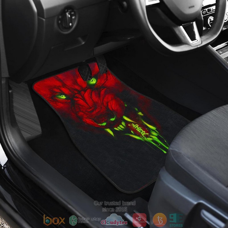 BEST Red Wolf Angry Hunting Car Floor Mat 3
