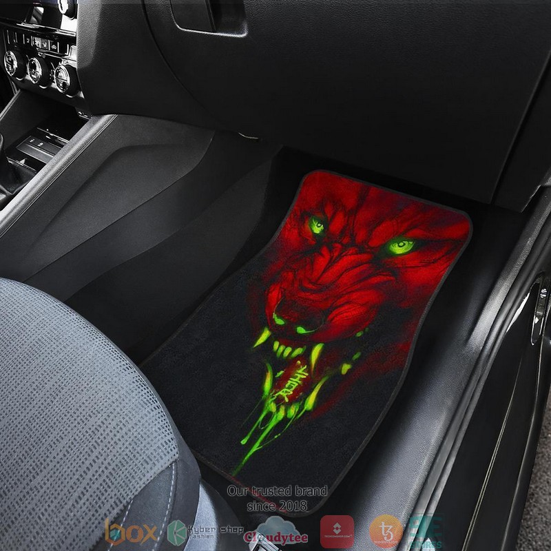 BEST Red Wolf Angry Hunting Car Floor Mat 4