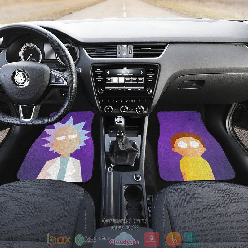 BEST Rick And Morty Minimalist Rick & Morty Cartoon Car Floor Mat 2