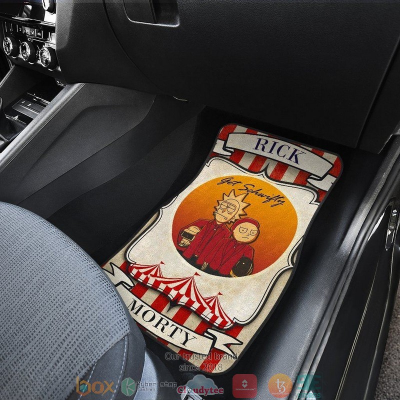 BEST Rick And Morty Rick Morty Get Schwifty Circus Vintage Car Floor Mat 4