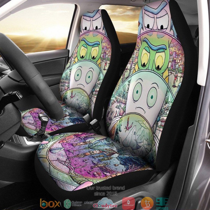 BEST Rick And Morty Scary face Car Seat Covers 9