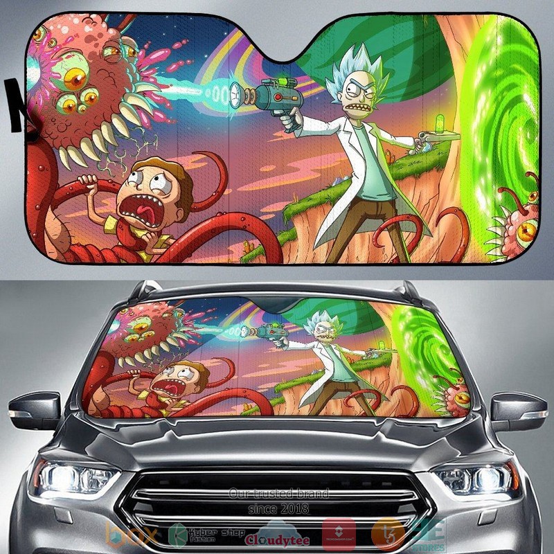BEST Rick And Morty Smith Adventures toon 3D Car Sunshades 6