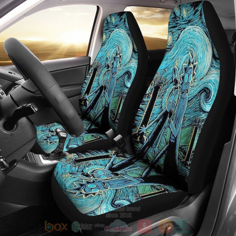 BEST Rick And Morty The Starry Night Car Seat Covers 8