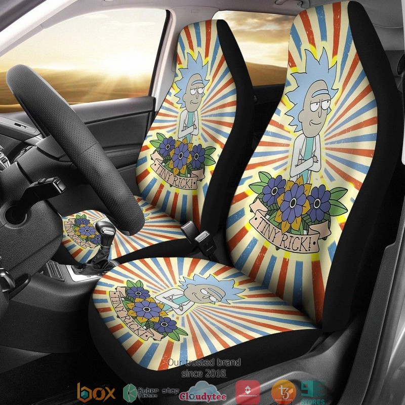 BEST Rick And Morty Tiny Rick Flowers Retro Car Seat Covers 8