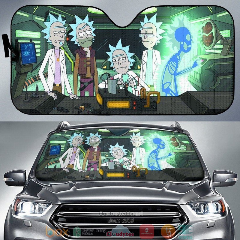 BEST Rick & Morty in Lap on Spaceship 3D Car Sunshades 6