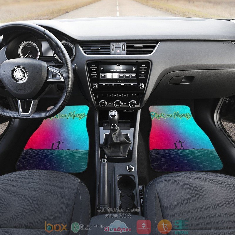 BEST Rick and Morty New Plans Synthwave Car Floor Mat 2