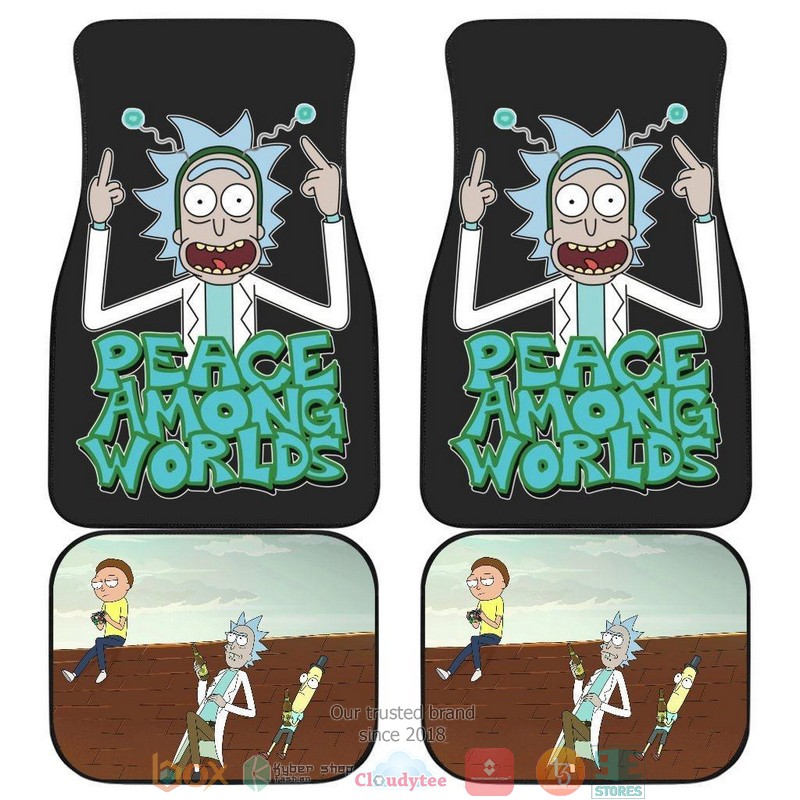 BEST Rick and Morty and Mr Poopybutthole Peace Among Worlds Cartoon Car Floor Mat 14