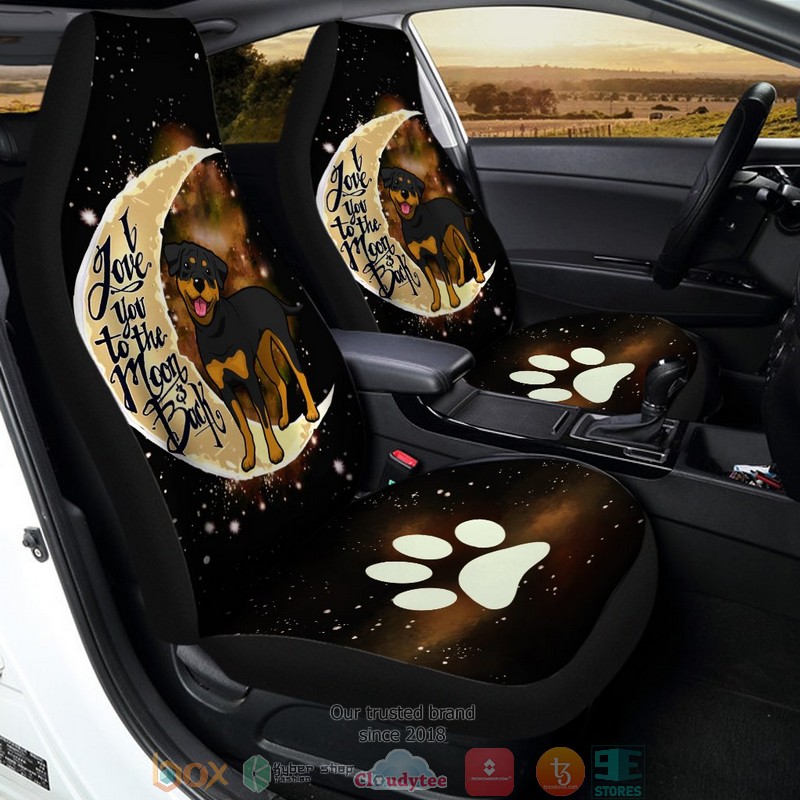 BEST Rottweiler I Love You To The Moon and Back Car Seat Cover 2