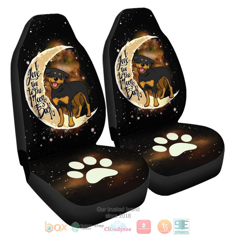 BEST Rottweiler I Love You To The Moon and Back Car Seat Cover 6
