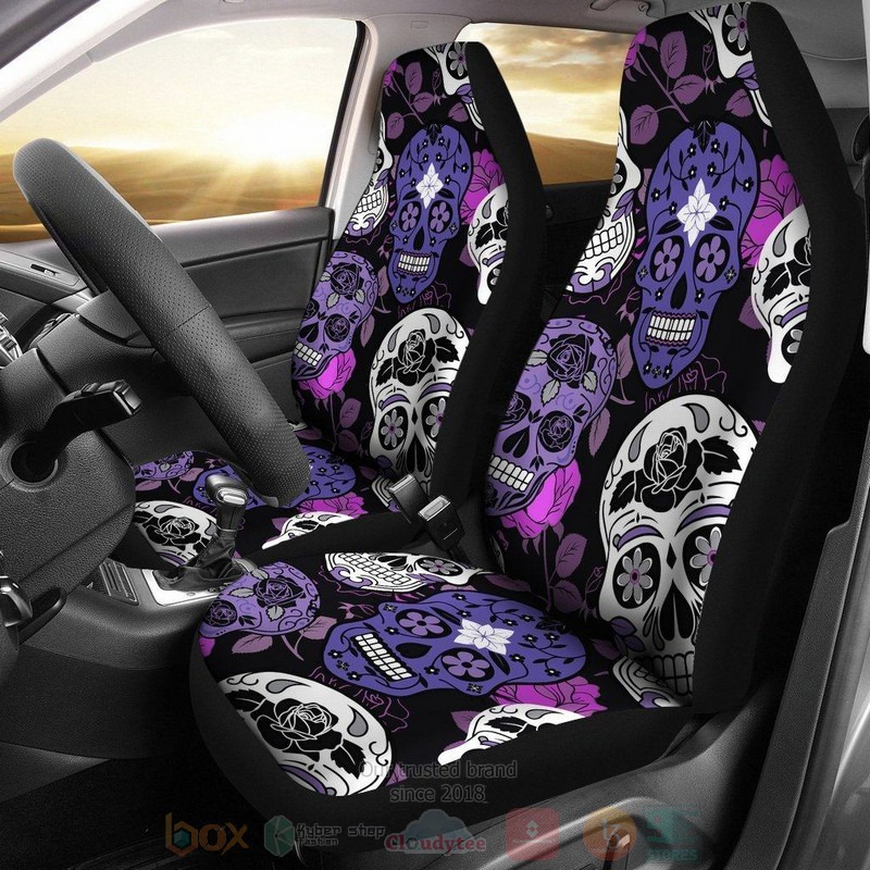 HOT Skullistic Sugar Skulls Art Car Seat Cover 9