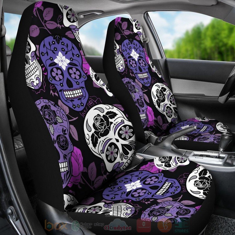 Skullistic Sugar Skulls Art Car Seat Covers 1 2