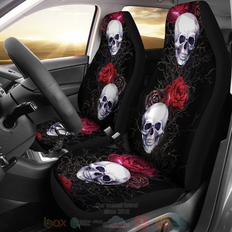 HOT Skulls And Roses Car Seat Cover 9