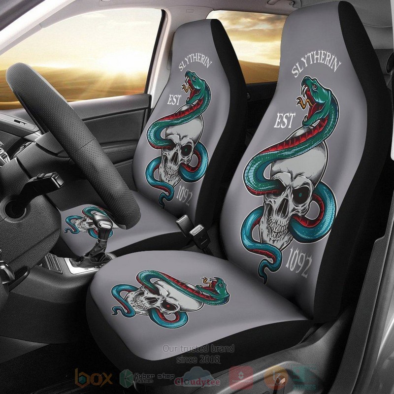 HOT Slytherin Skull Grey Car Seat Cover 8