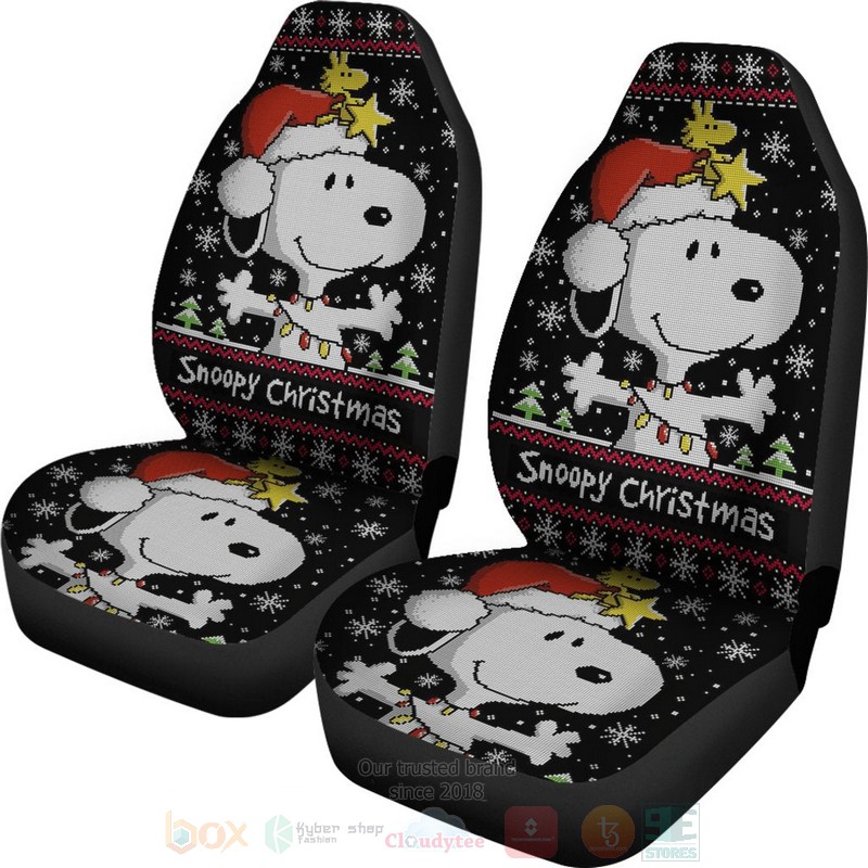 HOT Snoopy Christmas Fan Art Car Seat Cover 2