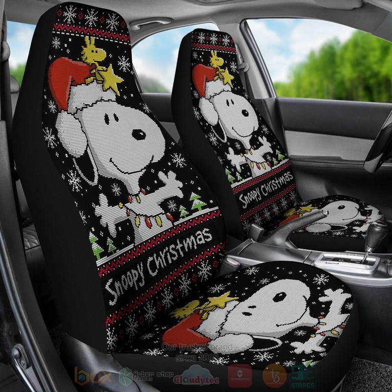 HOT Snoopy Christmas Fan Art Car Seat Cover 6