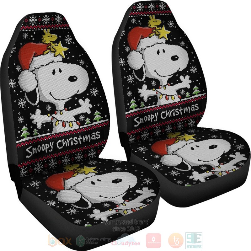 HOT Snoopy Christmas Fan Art Car Seat Cover 4