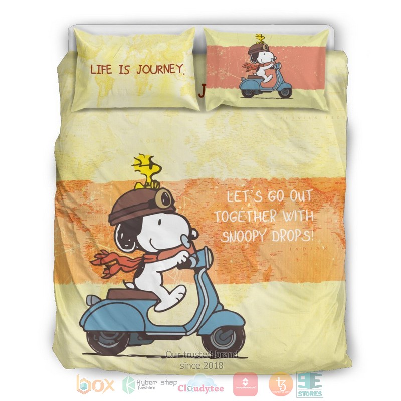 NEW Snoopy Life Is Journey Bedding Sets 3