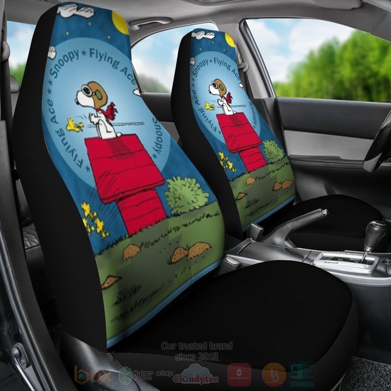 HOT Snoopy the Flying Ace Cartoon Car Seat Cover 6