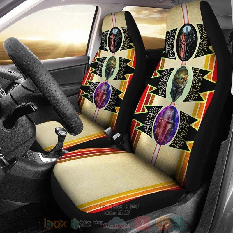 BEST Star Wars Mandalorian Head Patterns Car Seat Covers 9