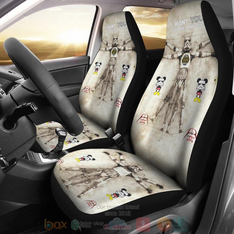 BEST Star Wars Stormtrooper Vitruvian Mickey Car Seat Covers 9
