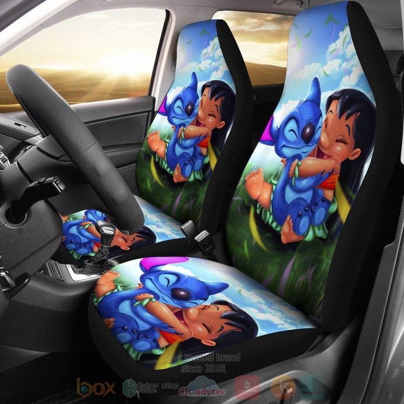 BEST Stitch And Lilo Cute Disney Cartoon Car Seat Covers 7