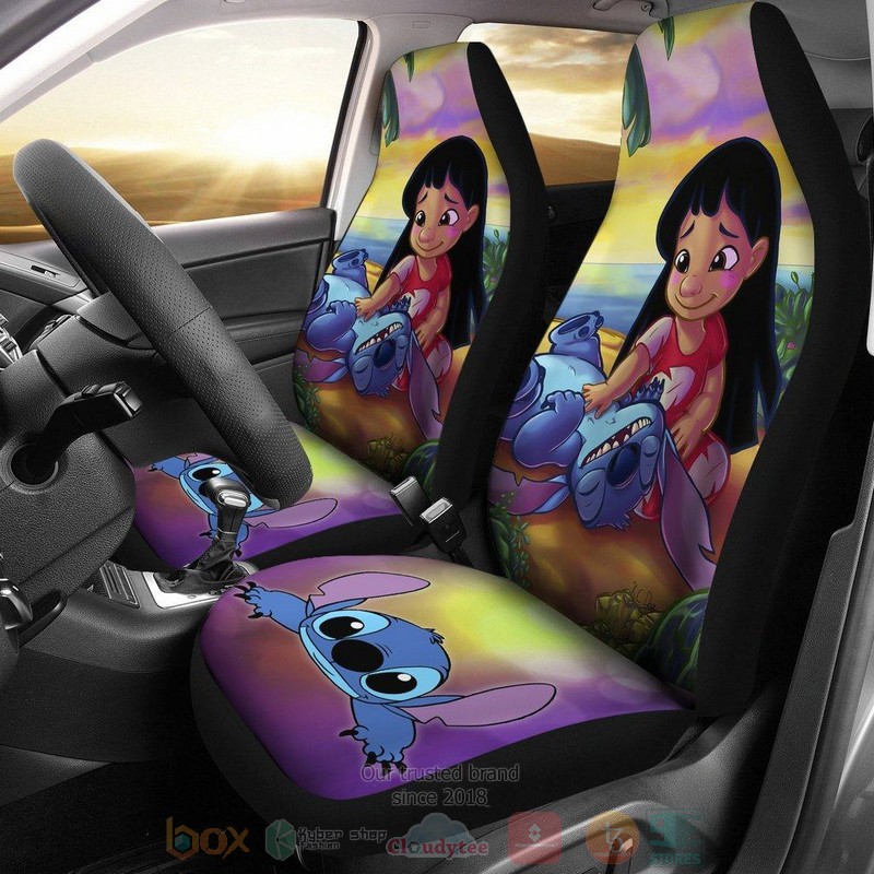BEST Stitch And Lilo Disney Cartoon Car Seat Covers 2