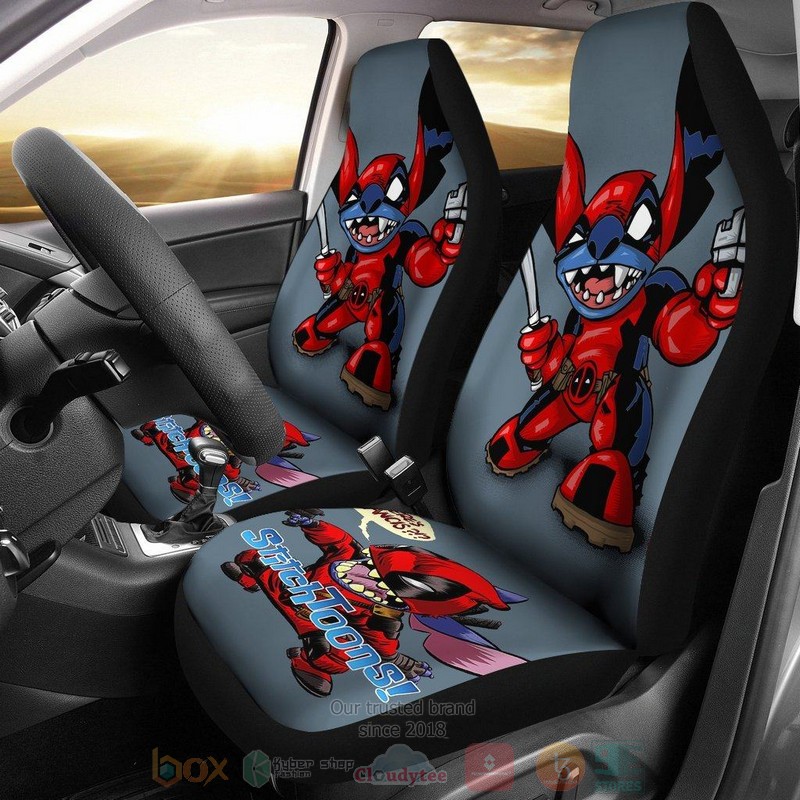 BEST Stitch Deadpool Disney Cartoon Car Seat Covers 6