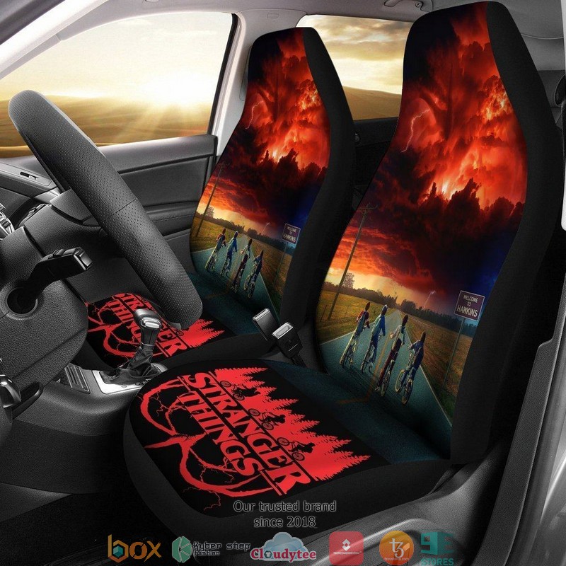BEST Stranger Things Welcome to Hawkins Car Seat Covers 8