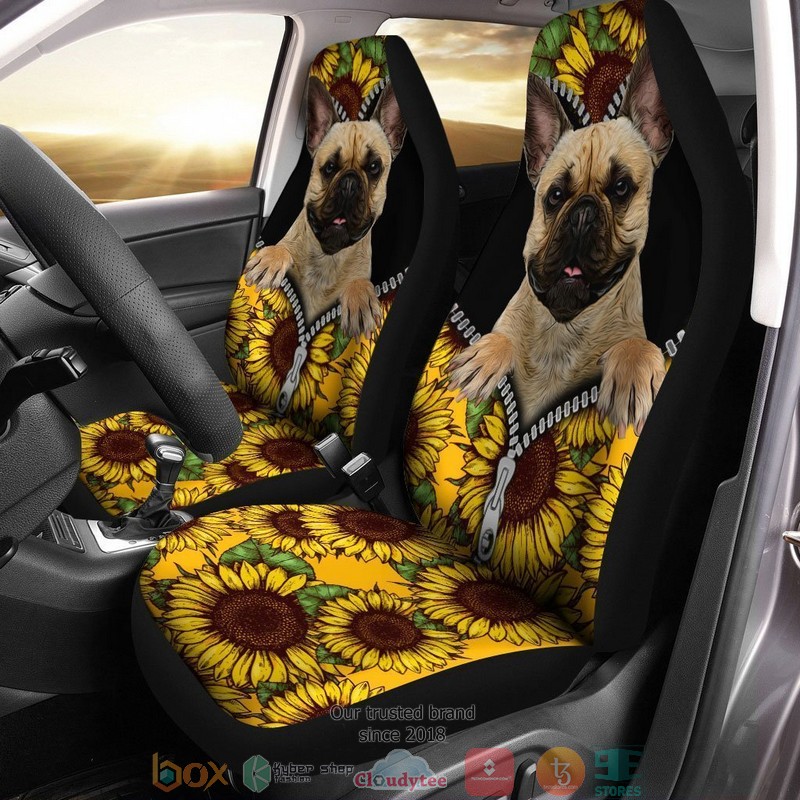 BEST Sunflower French Bulldog Car Seat Cover 8