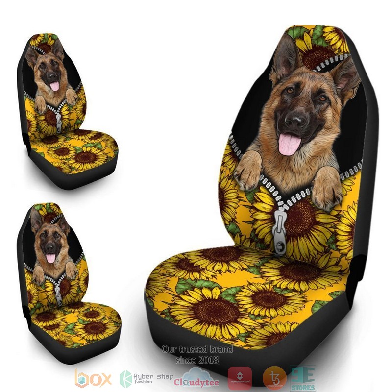 BEST Sunflower German Shepherd Car Seat Cover 4