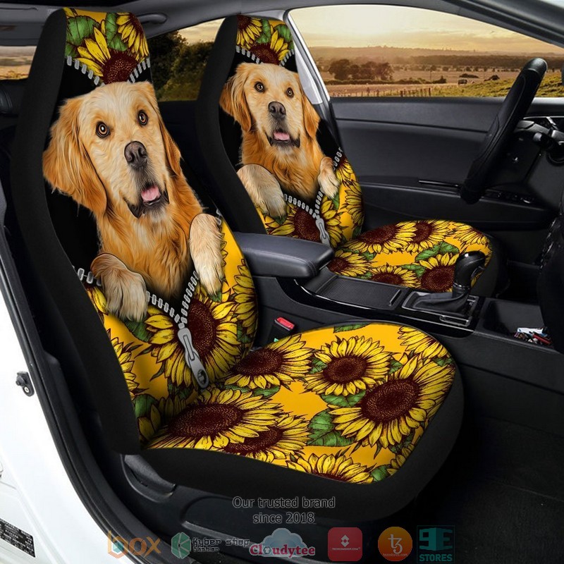 BEST Sunflower Golden Retriever Car Seat Cover 14