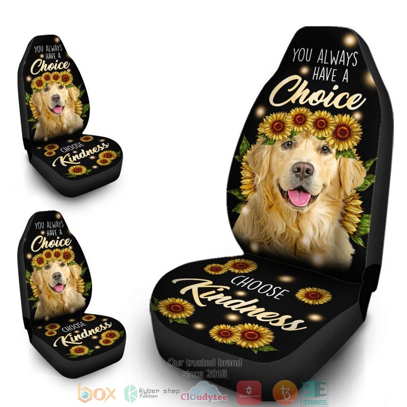 BEST Sunflower Golden Retriever You Always Have A Choice Choose Kindness Dog Car Seat Cover 4 BEST Sunflower Golden Retriever You Always Have A Choice Choose Kindness Dog Car Seat Cover - Image 4