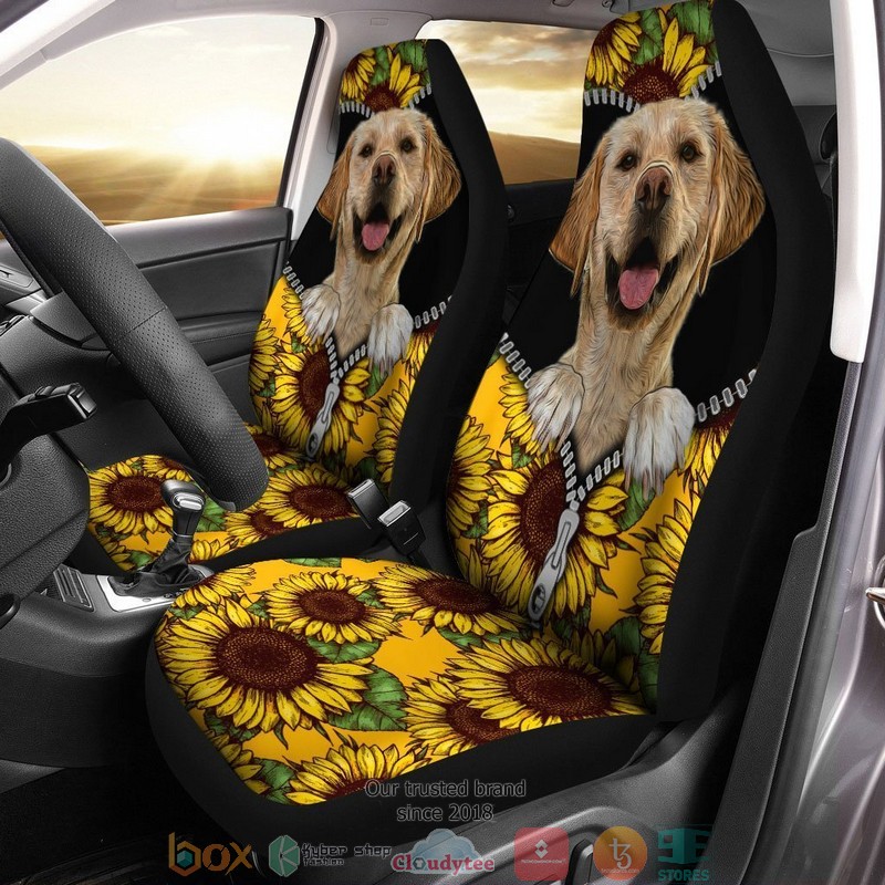 BEST Sunflower Labrador Retriever Funny Car Seat Cover 8